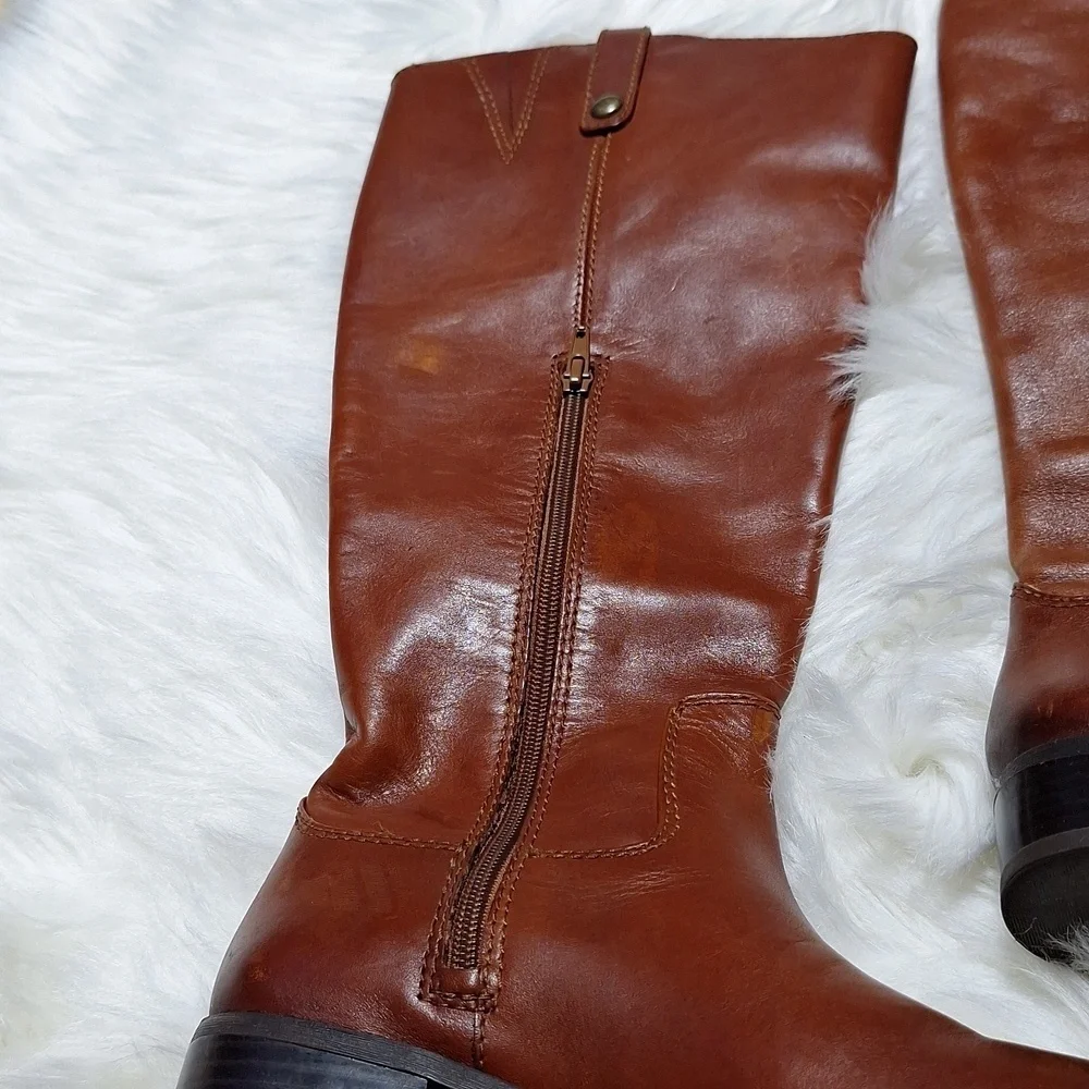Brown Leather Knee-High Boots INC Size 6